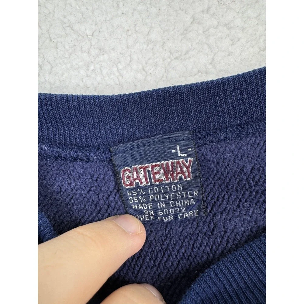 Vintage Michigan Wolverines Sweatshirt Mens Large Blue NCAA Football Crewneck